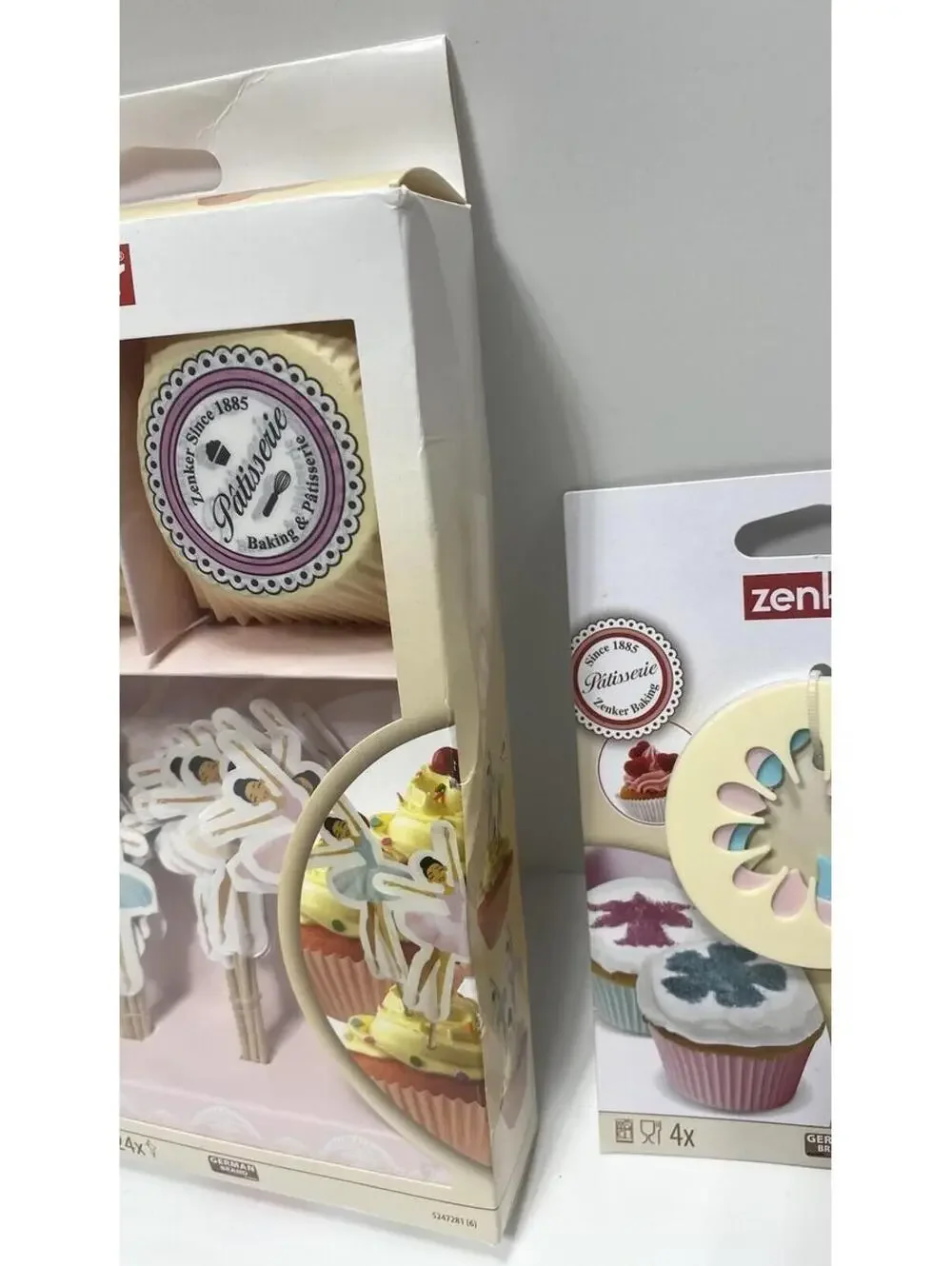 Zenker Baking Lot Ballerina Cake Toppers & Wrappers Cupcake Glitter Stencils New